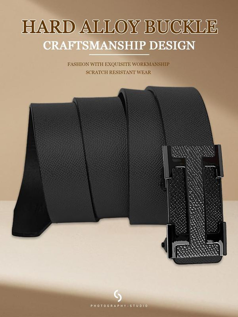 Men'S Automatic Buckle Belt as Gift, Business Casual PU Leather Belt for Work Office, Fashion Belt for Party, Daily Decor, Trendy All-Match & Exquisite Belt for Birthday Gift