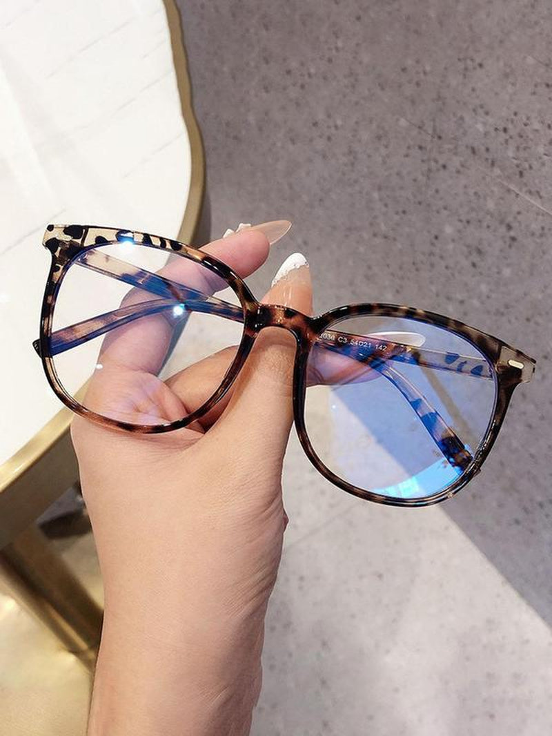 Trendy Leopard Pattern Frame Eyeglasses, Fashionable Blue Light Blocking Glasses for Women & Men, Fashion Eyeglasses for Work, Daily Clothing Decor, Perfect for Student Daily Use