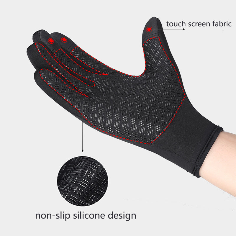 Heated Winter Gloves Touch Screen Riding Motorcycle Sliding Waterproof Sports Gloves With Fleece