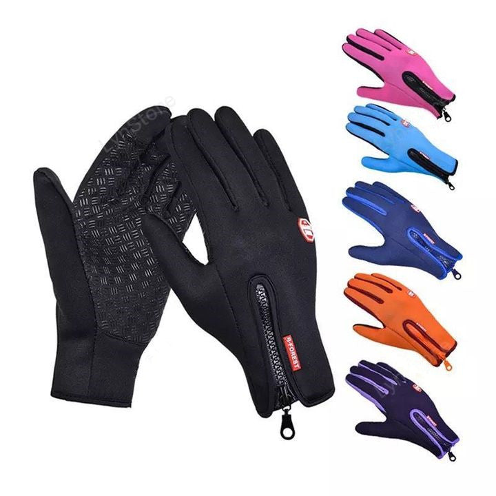 Heated Winter Gloves Touch Screen Riding Motorcycle Sliding Waterproof Sports Gloves With Fleece