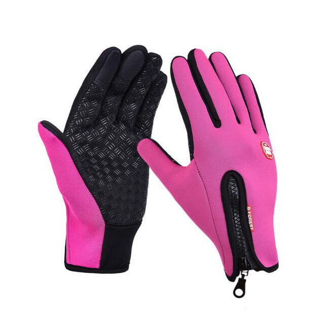 Heated Winter Gloves Touch Screen Riding Motorcycle Sliding Waterproof Sports Gloves With Fleece