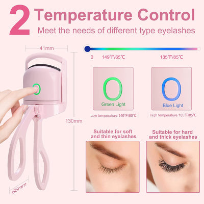 UltraGlow Electric Eyelash Curler Long-Lasting Curl for Perfectly Defined Lashes Your Professional Makeup Essential Eyelash Curlers Kit Lightweight Plastic Cosmetic Pack