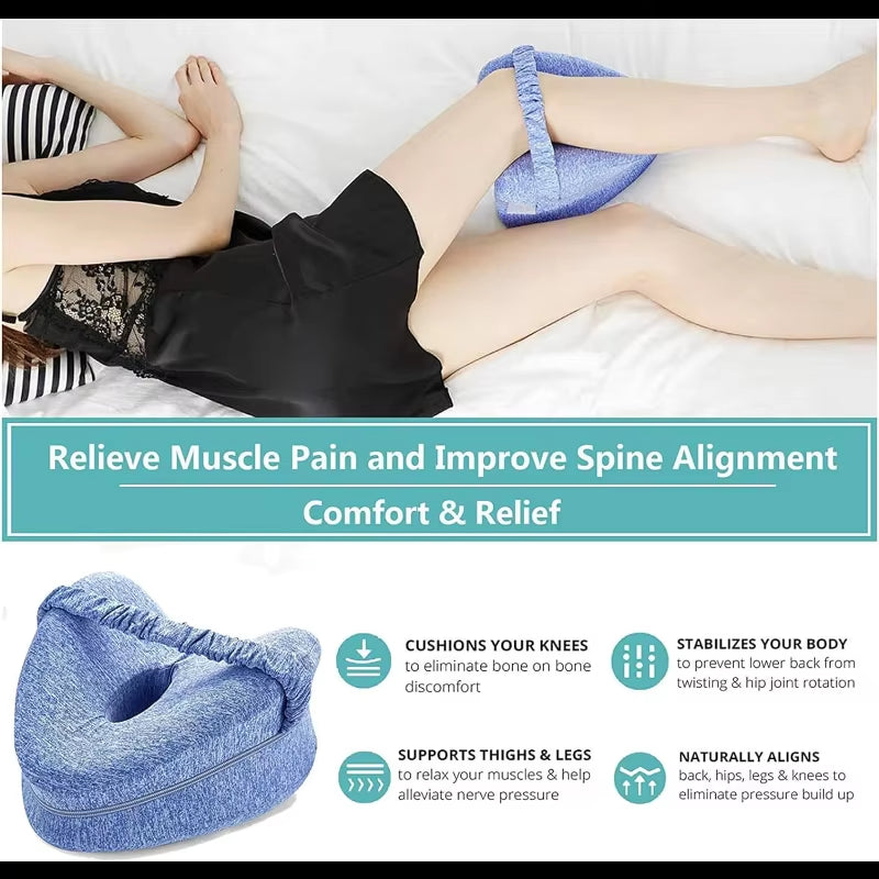 Smooth-Spine Alignment Pillow, Relieve Hip Pain and Sciatica, Leg & Knee Support Pillow, Leg Pillows for Improved Side Sleepers