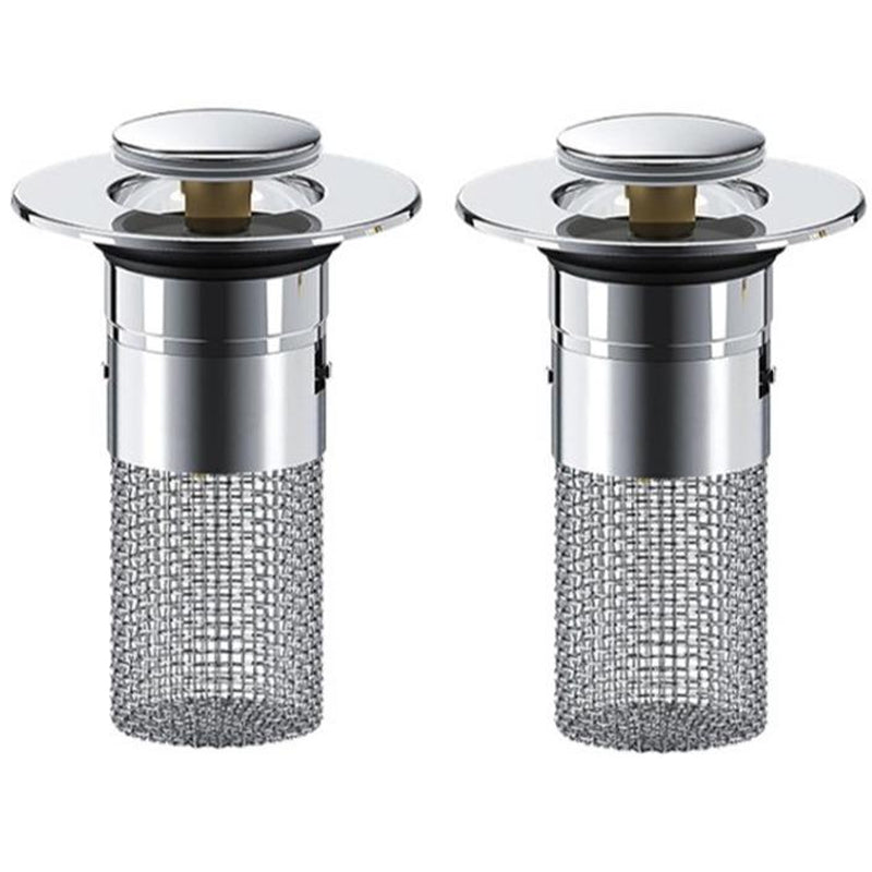 2PC Bathroom Sink Stopper,Bathroom Sink Drain Strainer , Pop up Stainless Steel Floor Drain Filter with Basket Hair Catcher, Quickly Drain Water