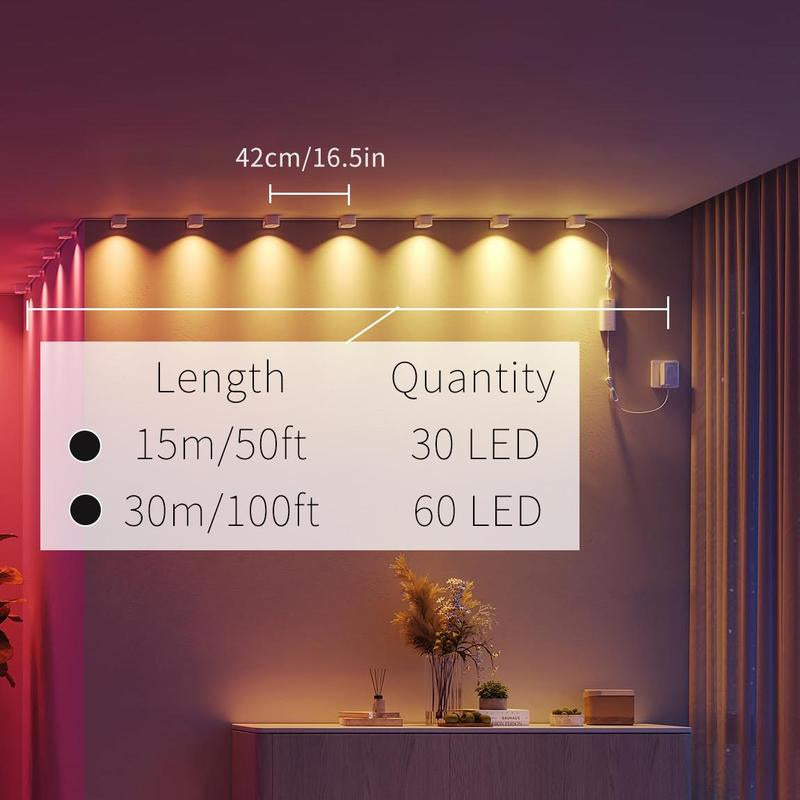 Outdoor Light with Remote Control, RGB+AI Outdoor Light, Waterproof House Light for Outside, Bluetooth-Compatible Light for Festival Home Decor