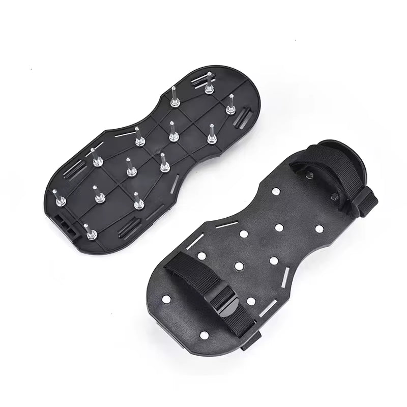 1 Pair Manual Lawn Aerator Shoes with Spikes - Durable Plastic, Heavy-Duty Adjustable Straps and Metal Buckles for Yard Garden