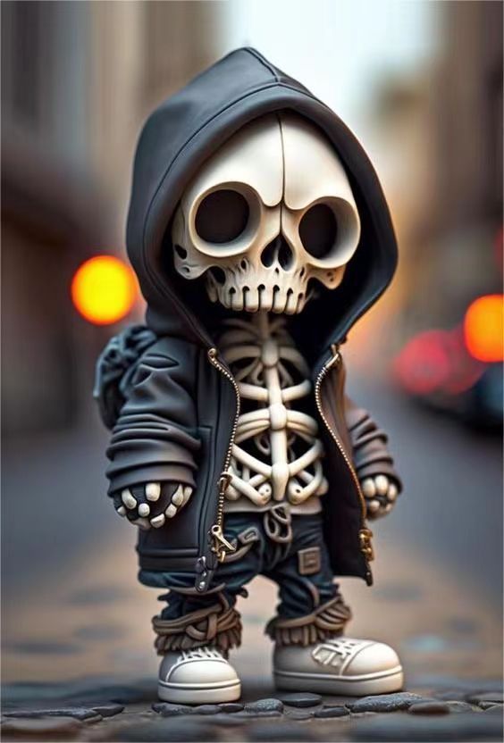 Cool Halloween Skeleton Figurines – Resin Skeleton Dolls for Spooky Home Decor