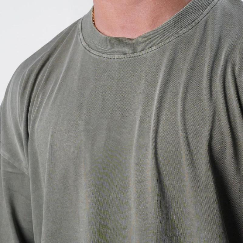 EKKO BLANK Acid Washed Oversized T-Shirt Menswear Top