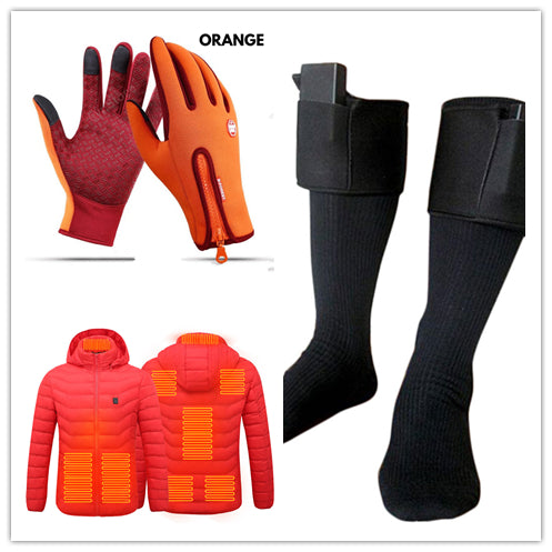 Heated Winter Gloves Touch Screen Riding Motorcycle Sliding Waterproof Sports Gloves With Fleece