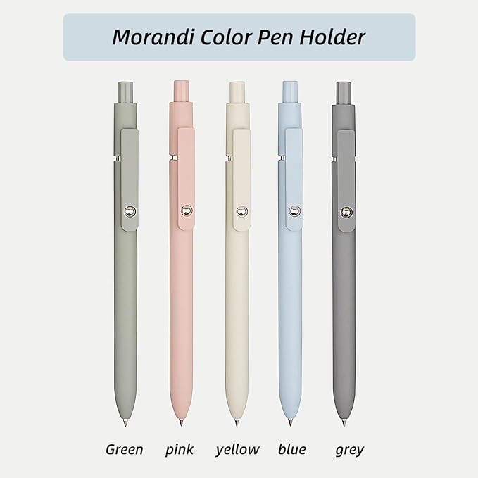 Gel Pens, 5 Pcs 0.5mm Black Ink Pens Fine Point Smooth Writing Pens, High-End Series Pens for Journaling Note Taking, Cute Office School Supplies Gifts for Women Men (Morandi)