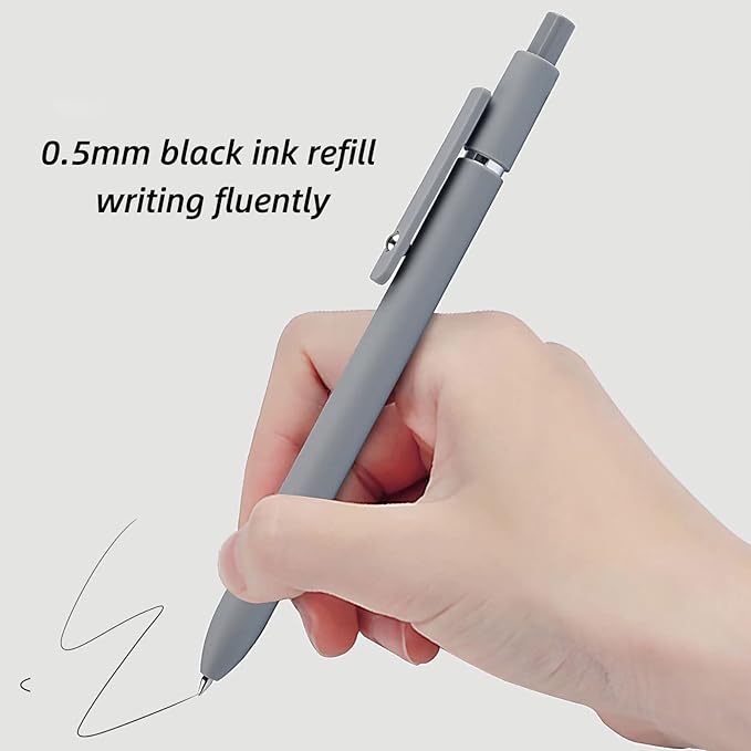 Gel Pens, 5 Pcs 0.5mm Black Ink Pens Fine Point Smooth Writing Pens, High-End Series Pens for Journaling Note Taking, Cute Office School Supplies Gifts for Women Men (Morandi)