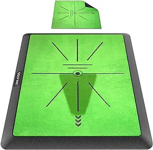 Golf Hitting Mat | Golf Training Mat for Swing Path Feedback/Detection Batting | Extra Replaceable Golf Practice Mat 16"x12" | Advanced Guides and Rubber Backing for Home/Indoor/Outdoor