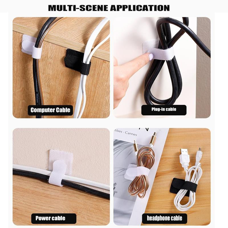 Summer Self Adhesive Cable Management Ties, 10Pcs Cable Organizing Straps, Electric Wire Velcro for Home Office, Bedroom Accessories, Desk Accessories, Office Accessories, Dorm Essentials