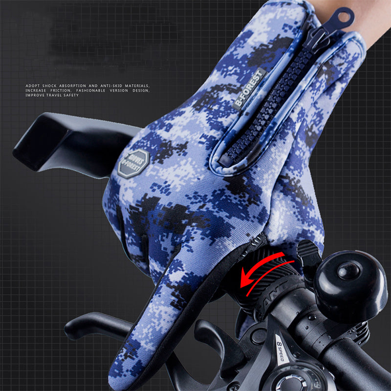 Heated Winter Gloves Touch Screen Riding Motorcycle Sliding Waterproof Sports Gloves With Fleece