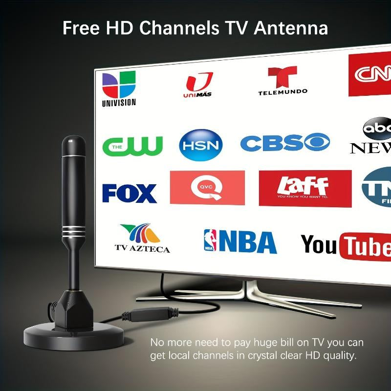 5600 Miles Long Range Digital TV Antenna-Amplified HD Digital TV Reception for Smart & Traditional Tvs - Ultra-Compact, Magnetic Base, Supports 4K, 1080P & Fire TV