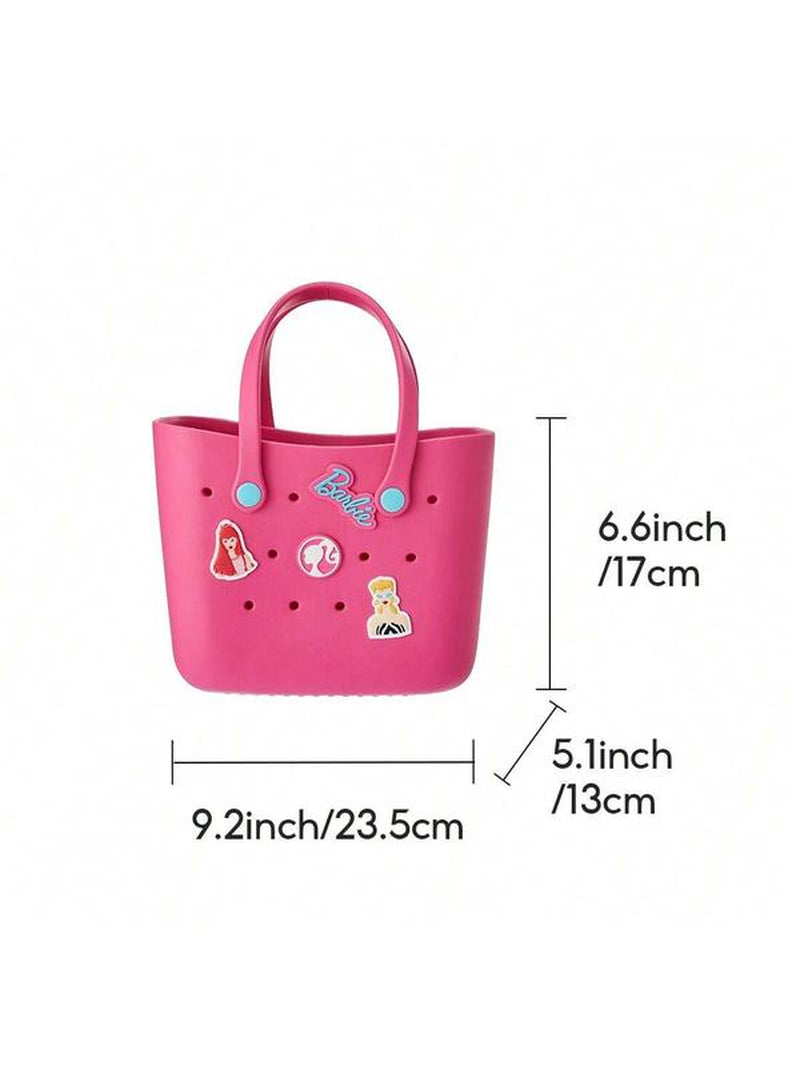 [Holiday Special] Barbie Lunch Bag for Women - Cute Crocs Design, Durable Lunch Tote Bags for Girls, Suitable Size in Pink, Pale Pink, and Blue with Handle, Ideal for School, Work, and Barbie Daylight Shiny Series