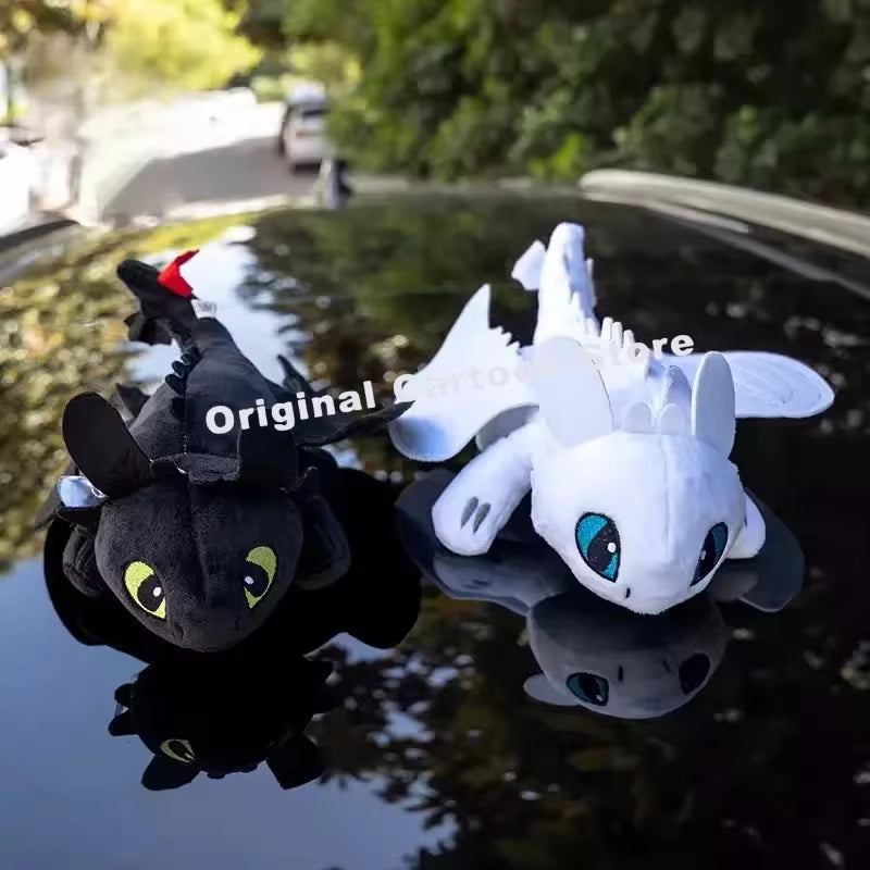 Original Car Roof Teeth Flying Dragon Plush Toy Doll Ornaments Car Accessories Trunk Decorate Motorcycle Helmet Accessories