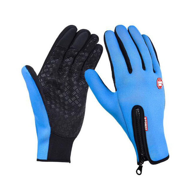 Heated Winter Gloves Touch Screen Riding Motorcycle Sliding Waterproof Sports Gloves With Fleece