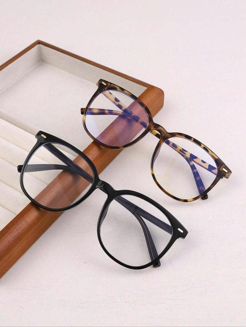 Trendy Leopard Pattern Frame Eyeglasses, Fashionable Blue Light Blocking Glasses for Women & Men, Fashion Eyeglasses for Work, Daily Clothing Decor, Perfect for Student Daily Use