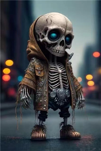 Cool Halloween Skeleton Figurines – Resin Skeleton Dolls for Spooky Home Decor