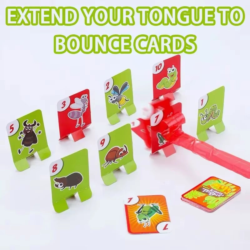 Frog Lizard Mask Wagging Tongue Lick Cards Board Games for Children Family Party Toys Antistress Funny Desktop Puzzle Game Toys